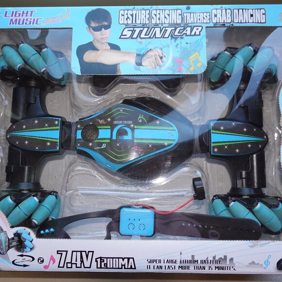 Blue Gesture Sensing Traverse Crab Dancing Stunt Car with Lights, Music - Picture 7 of 15